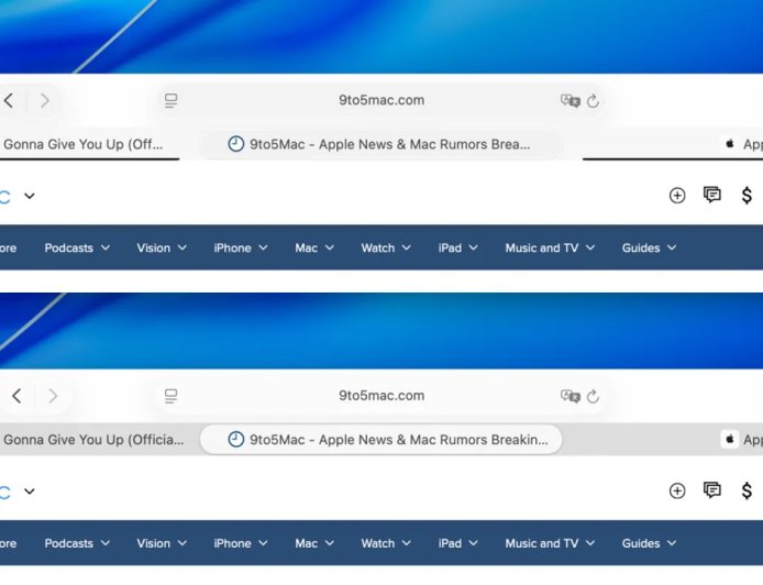 苹果 macOS 26 Beta 3 优化 Safari 和终端应用标签页：去除黑条，提高对比度