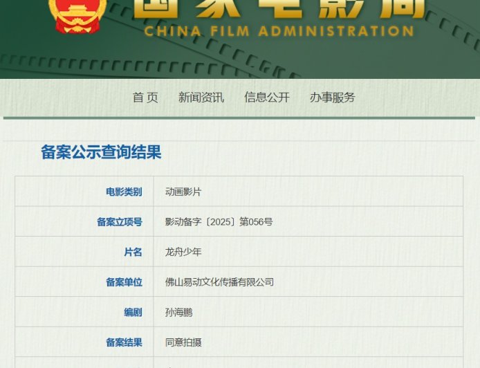 《雄狮少年》导演新作《龙舟少年》备案立项，还有《琅琊榜》《熊出没》动画电影