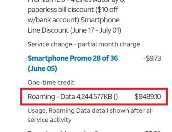 美国一 AT&T 用户收到天价账单：只用 4GB 漫游流量就被收 8500 美元