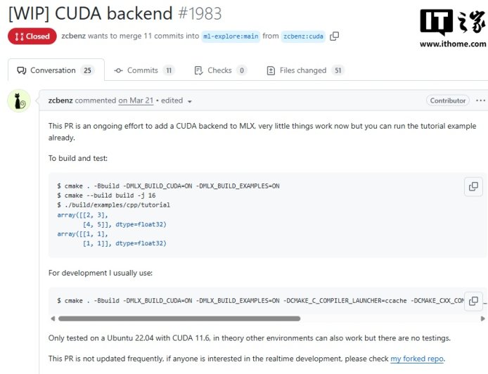 苹果 AI 框架 MLX 正新增英伟达 CUDA 支持，助开发者降低硬件成本