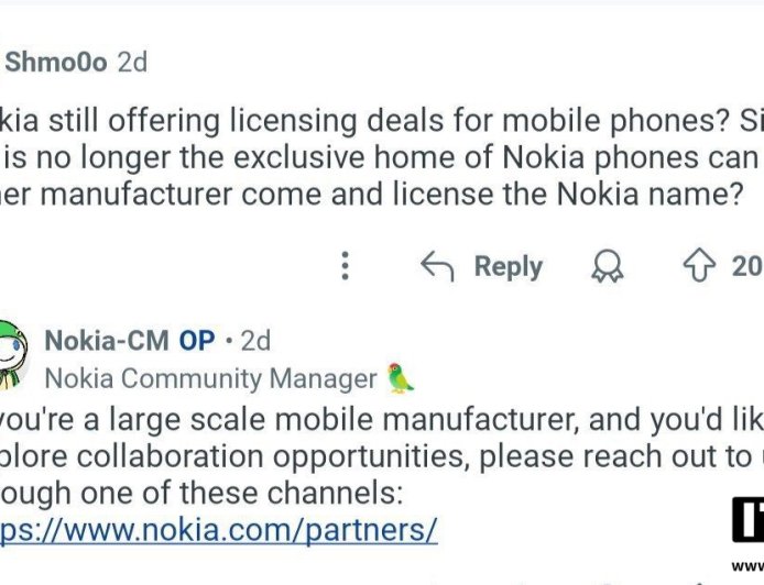 诺基亚暗示仍有兴趣开放品牌授权给其他制造商生产贴牌手机