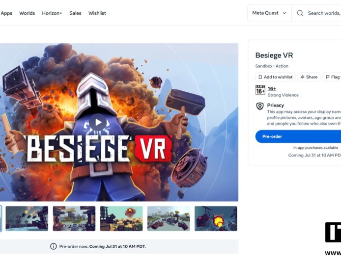 经典策略物理游戏《围攻》7 月 31 日登陆 Meta Quest VR 平台，19.99 美元