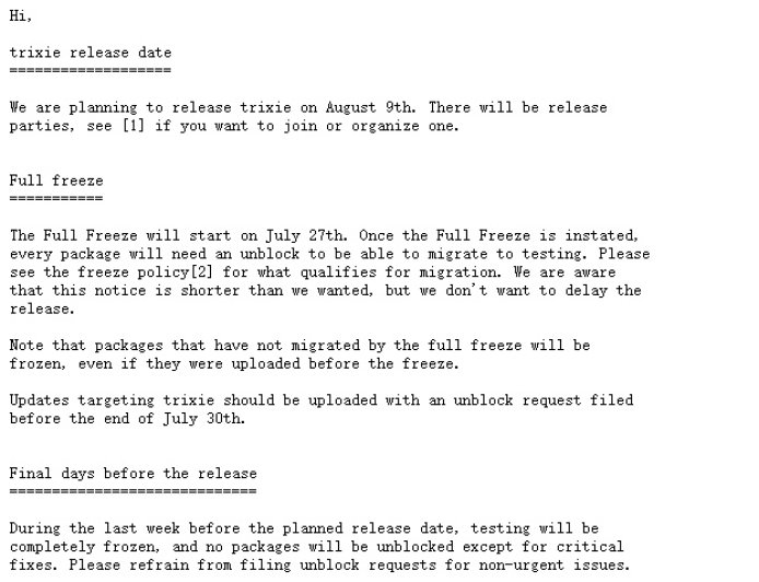 Debian 13“Trixie”发布日期敲定 8 月 9 日，正式提供 RISC-V 支持