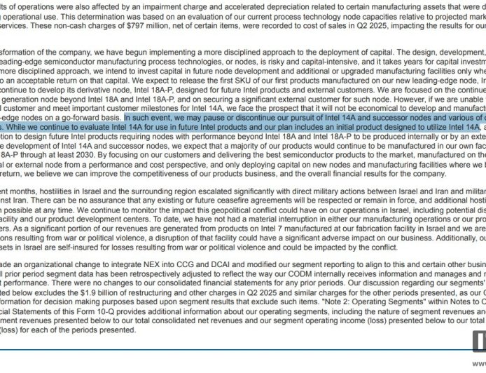 英特尔：正与大型外部客户紧密合作，从头开始将 14A 打造为代工节点