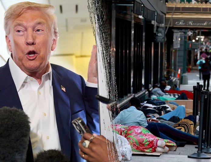 Trump rips 'luxury hotels' for migrants while American citizens are 'living from hand to mouth'