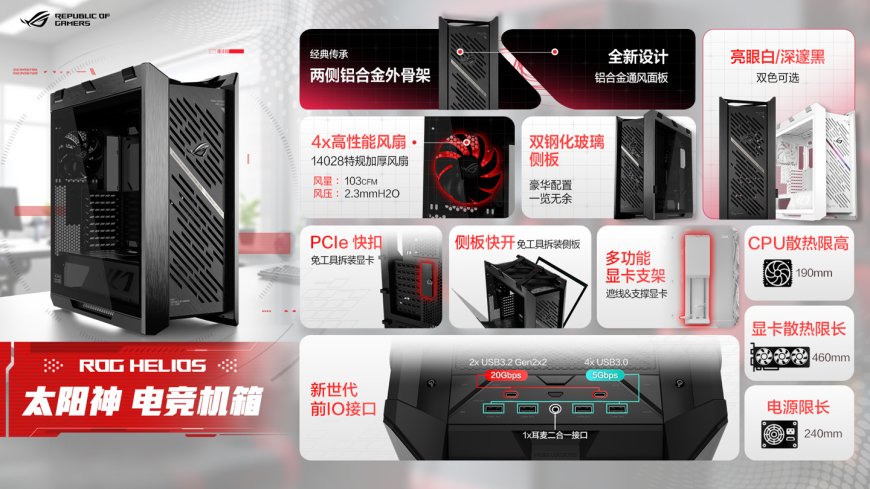 现代化焕新升级,华硕推出 ROG Strix Helios II 二代“太阳神”机箱