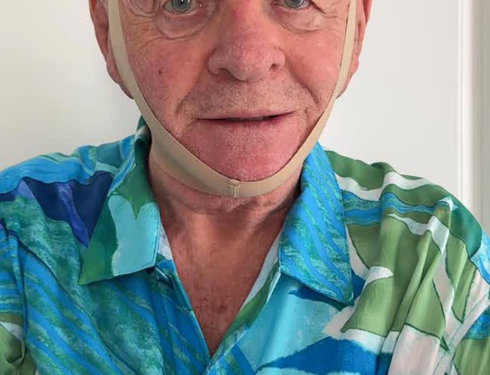 Anthony Hopkins Wears Skims Face Wrap, Kim Kardashian Has the Best Reaction