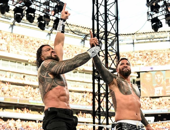 Jey Uso, Roman Reigns take down Bron Breakker, Bronson Reed at SummerSlam