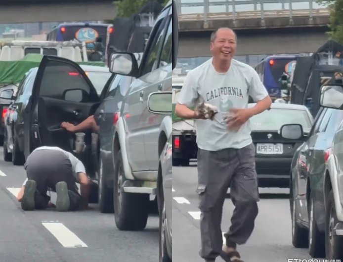 阿伯對前車「下跪、鑽車底」他疑惑錄影 結局超級暖獲18萬讚