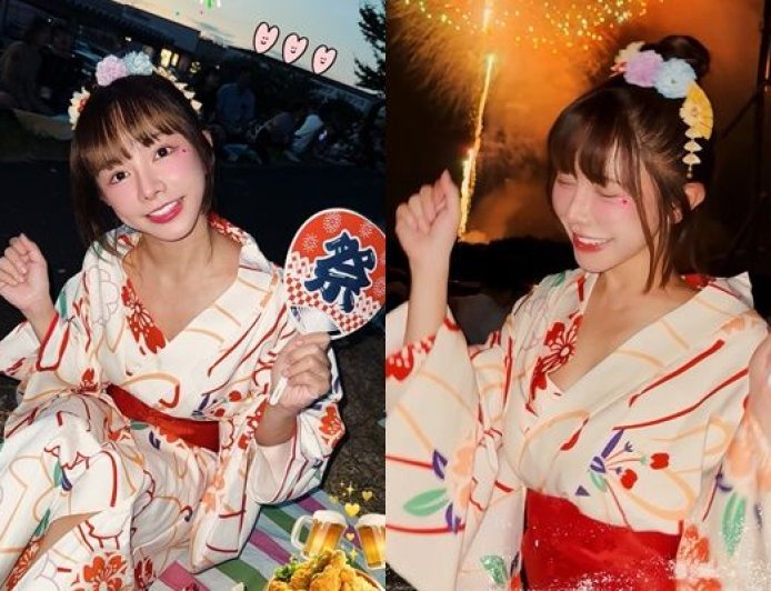 巫苡萱飛日「辣穿浴衣」朝聖花火大會！　許願：想和另一半看煙火
