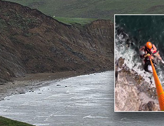 Hikers rescued by helicopter from remote beach after rising tides cut off their only way out