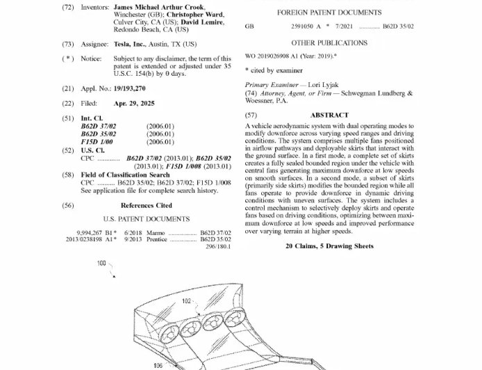 特斯拉新专利：用风扇形成车底真空效果，1 秒内破百有望成真