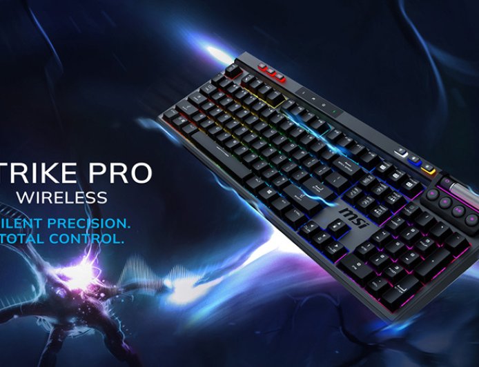 微星推出凯华夜阑轴 Pro 键盘 STRIKE PRO WIRELESS，全配列三模连接