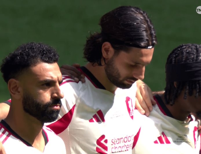 Liverpool pay emotional tribute to Diogo Jota but referee forced to cut short minute silence at Community Shield