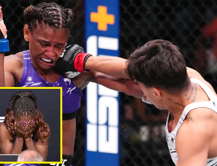Fighter becomes UFC’s most defeated female after being left with head in hands over intimate item drop at weigh-in
