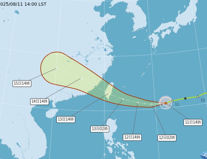 快訊／「楊柳」增強為中度颱風　估明天海陸警報齊發