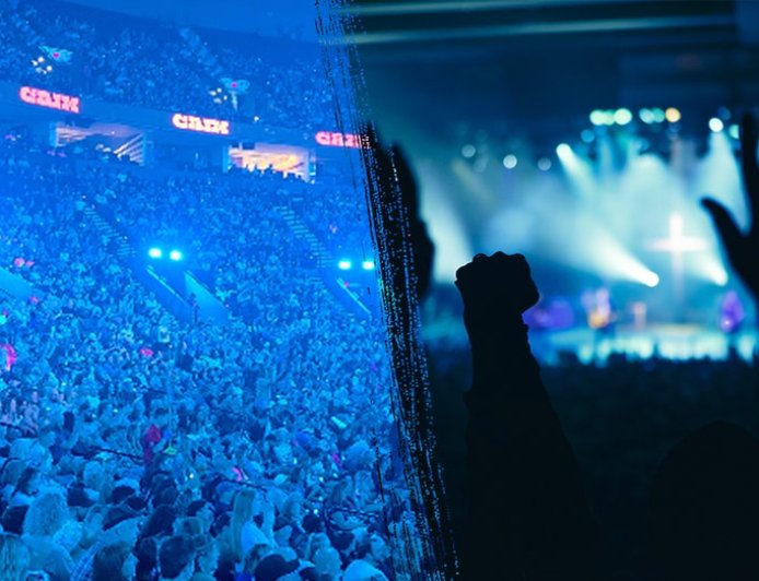 Deep blue city attracts tens of thousands for largest Christian revival event in decades