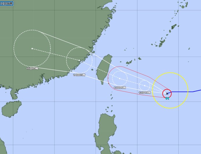 楊柳13日台灣東部登陸！　日氣象廳預估路徑曝