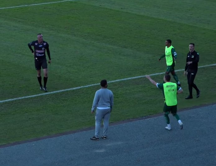 Brazilian footballer sent off for peeing in bottle on touchline