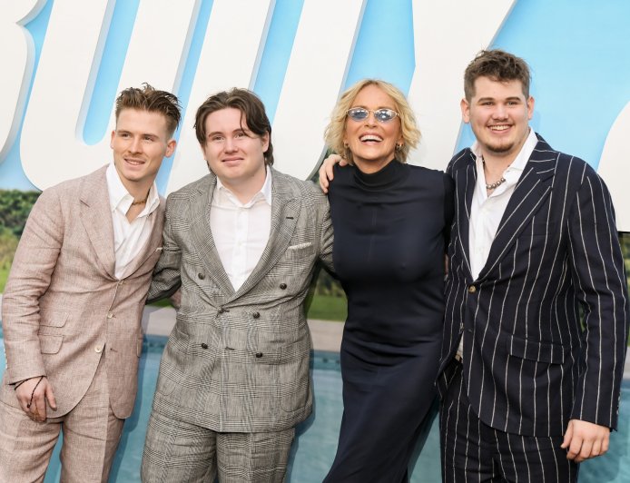 Sharon Stone Makes Rare Red Carpet Appearance With 3 Grown Sons in L.A.