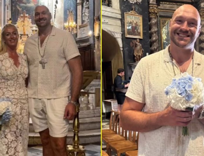 Tyson Fury enjoys luxury ceremony with wife Paris Fury as pair get married for third time