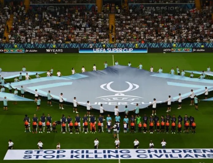 悼念巴勒斯坦球员事件引发争议后，欧足联展开与加沙有关的呼吁横幅