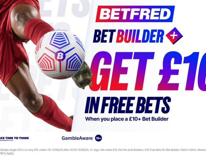 Bet £10 on a bet builder and get £10 in free bets on Betfred