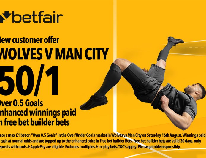 Wolves vs Man City betting offer: Get 50/1 odds on a goal scored on Betfair