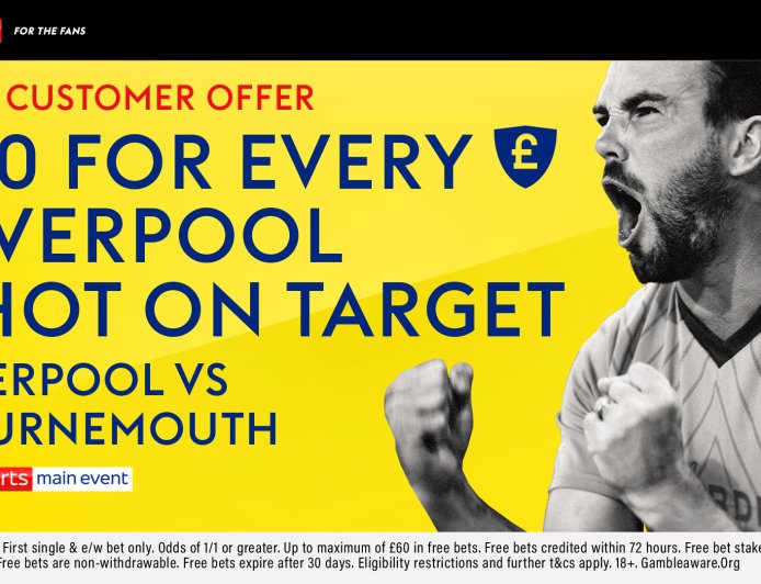 Liverpool vs Bournemouth: Get £10 for every Liverpool Shot on Target on Sky Bet