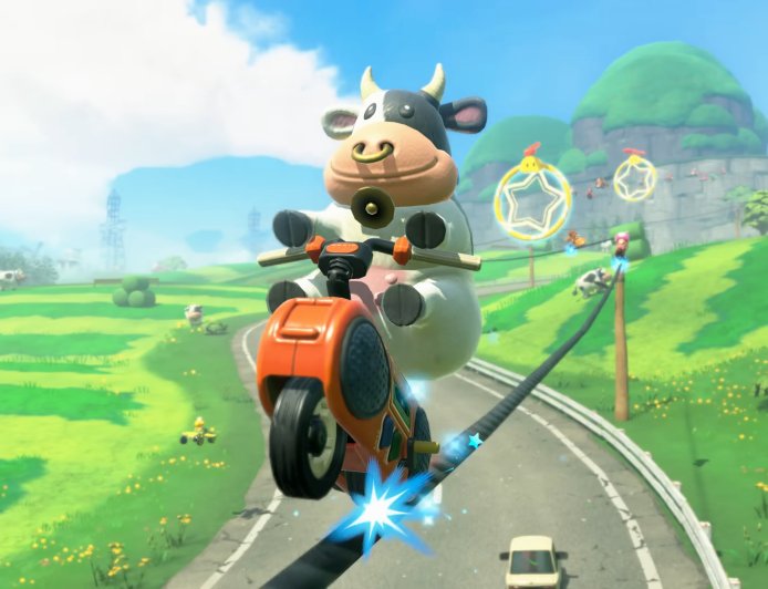 PETA Urges Nintendo to Remove ‘Mario Kart World’ Cow’s Nose Ring: ‘It’s-a Mean!’