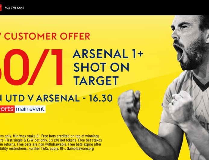 Man United vs Arsenal: Get 50/1 for Arsenal over 0.5 Shots on Target on Sky Bet