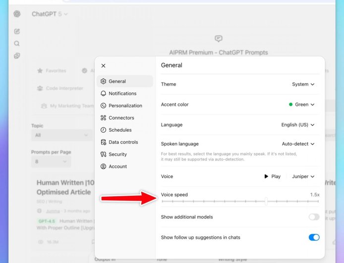OpenAI ChatGPT 语音模式将迎新功能：可调语速、存自定义指令