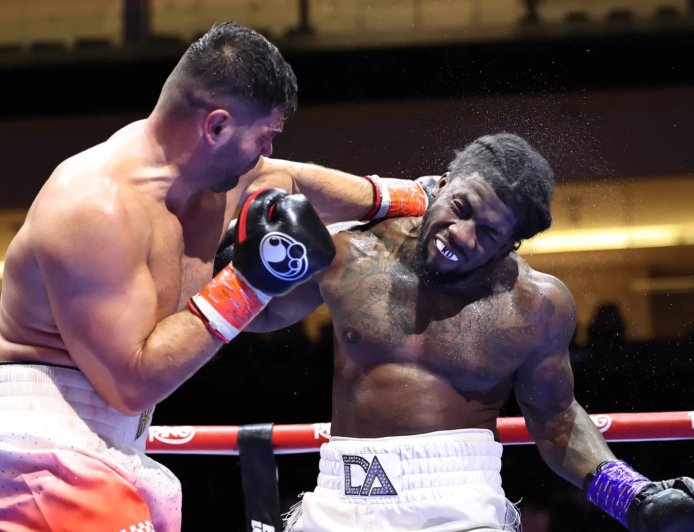 Filip Hrgovic survives horror cut to drop and beat David Adeleye in brutal and bloody war