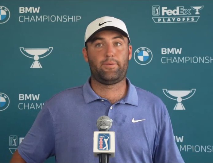 ‘My goodness’ – Scottie Scheffler stunned as reporter throws rival player under the bus