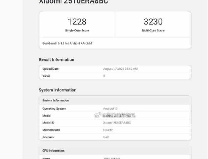 骁龙 7s Gen4 现身跑分平台，预计由小米 REDMI Note15 Pro+ 搭载