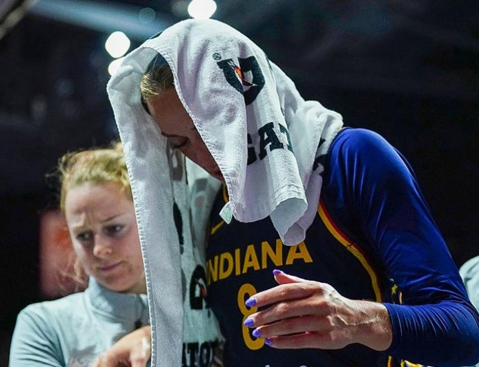 Sophie Cunningham helped off court after brutal knee injury forces early exit from Fever game