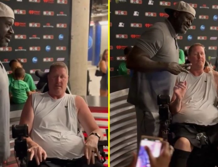 Shaq spotted with forgotten  Space Jam and NBA legend who was left paralyzed in wheelchair after traumatic bike crash