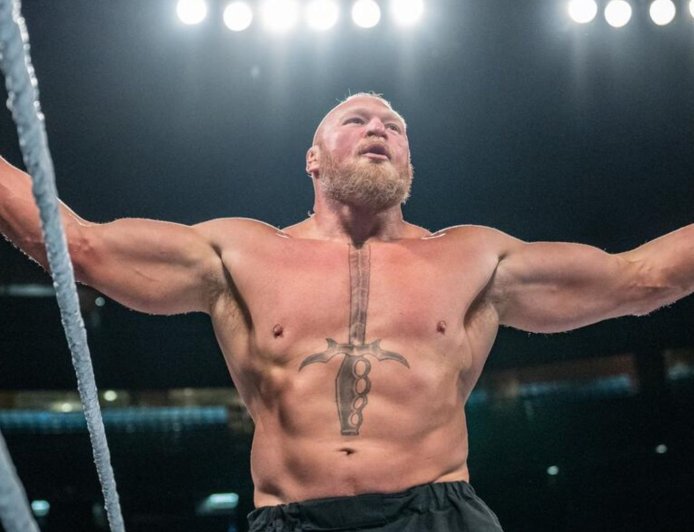 Off-script WWE chaos saw Brock Lesnar stun fans with real punch that left rival dazed