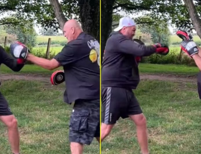 Tyson Fury posts new training footage teasing comeback as he reunites with dad John