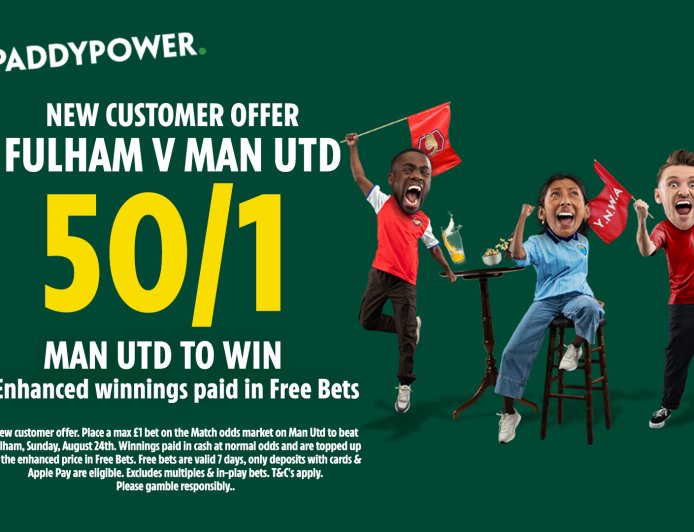 Fulham v Man Utd betting offer: Get 50/1 on United to win with Paddy Power