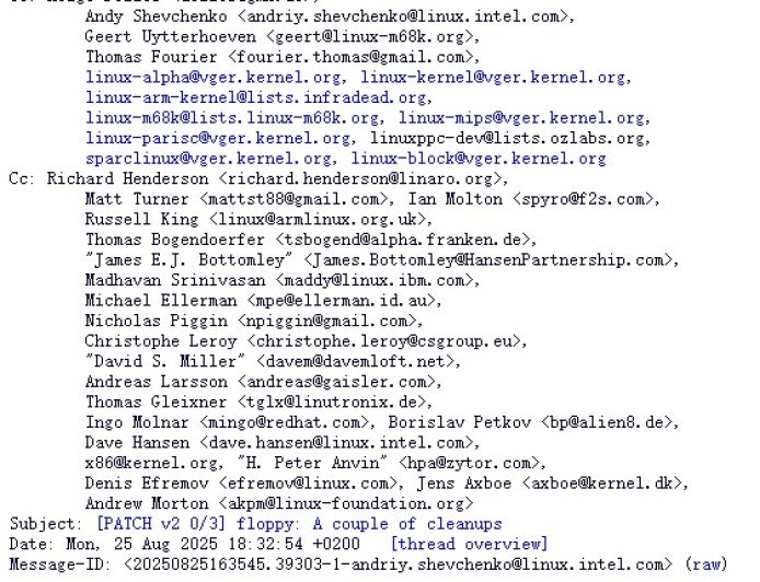 Linux 软盘代码时隔三年再迎更新，计划年内进行清理