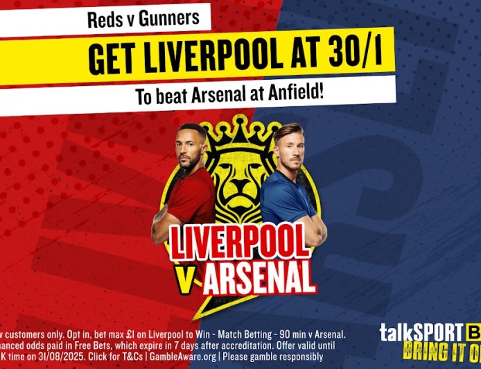 Liverpool vs Arsenal betting offer: Get 30/1 on Liverpool to win on talkSPORT BET