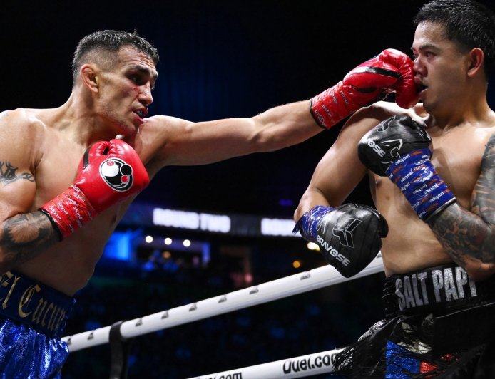Tony Ferguson stops Salt Papi in incredible finish to claim first win in six years on boxing debut at Misfits 22 as crowd erupts