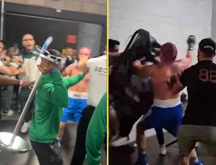 Wild backstage brawl erupts at Misfits Boxing 22 as fighter has breakdown after defeat