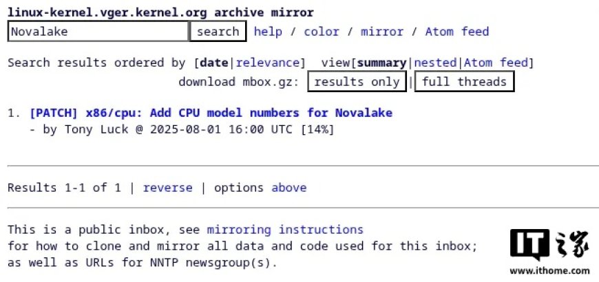 英特尔 Nova Lake 处理器提前布局 Linux 支持,家族分类迎来 20 年首次重大变革