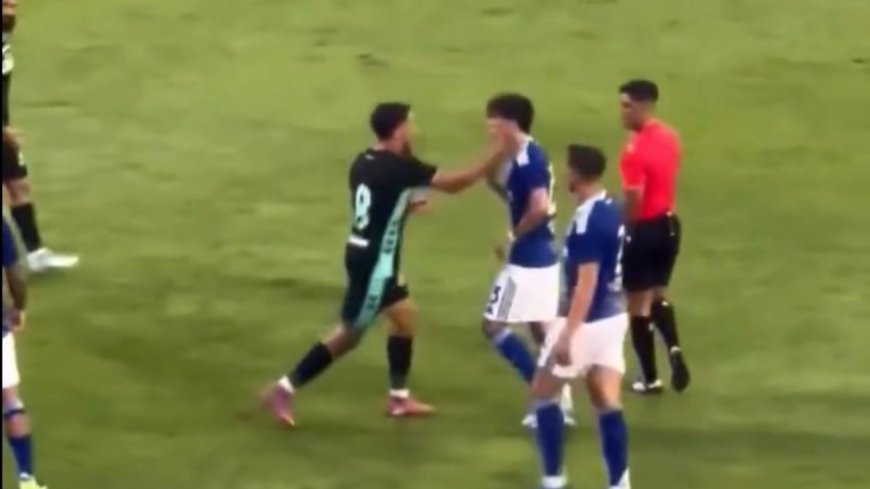 Ex-Premier League star sent off for punching opponent in face as furious brawl erupts in friendly