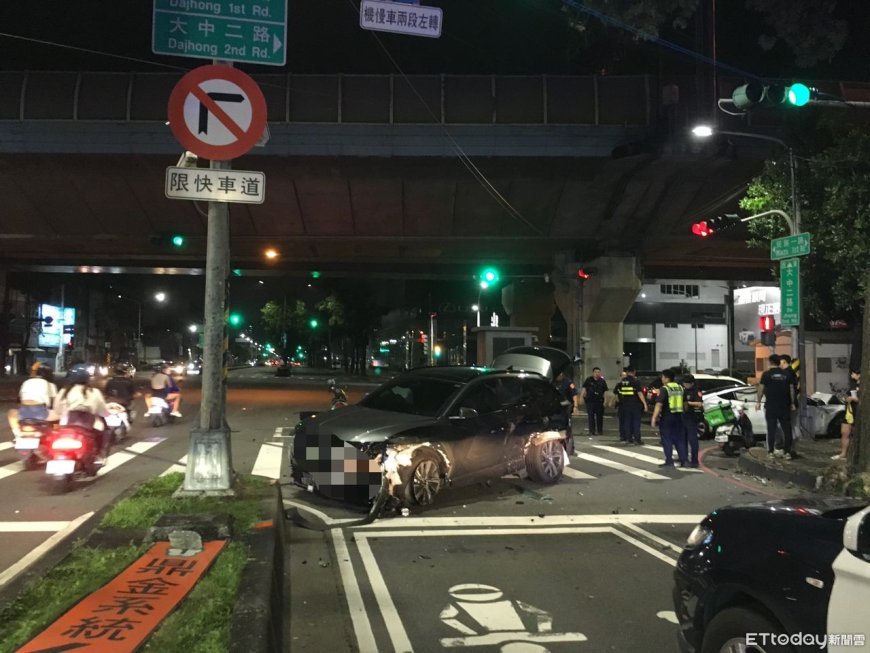 高雄轎車闖紅燈害6傷　瞬間衝撞畫面曝光