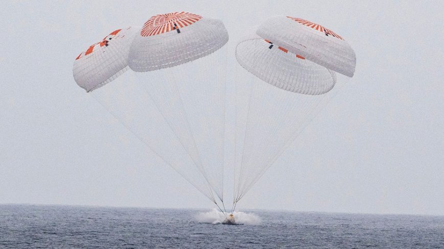 Astronauts splash down in Pacific after completing ISS mission that relieved stranded crew members
