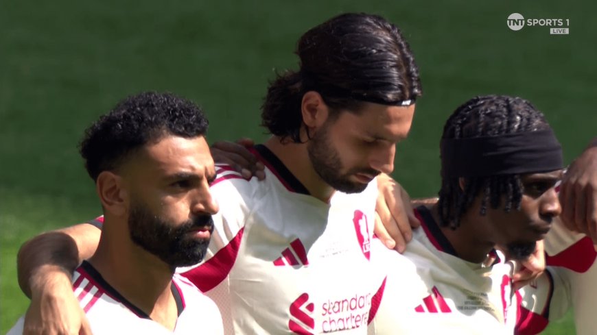 Liverpool pay emotional tribute to Diogo Jota but referee forced to cut short minute silence at Community Shield