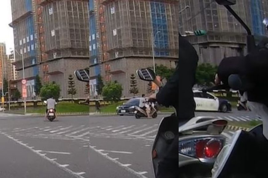 20秒療癒片！騎士闖紅燈警車面前轉彎　網友笑翻：遇到天敵